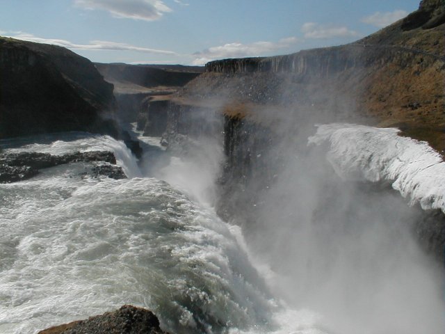 La cascade de Gulfoss au nord-est de Reykjavik.